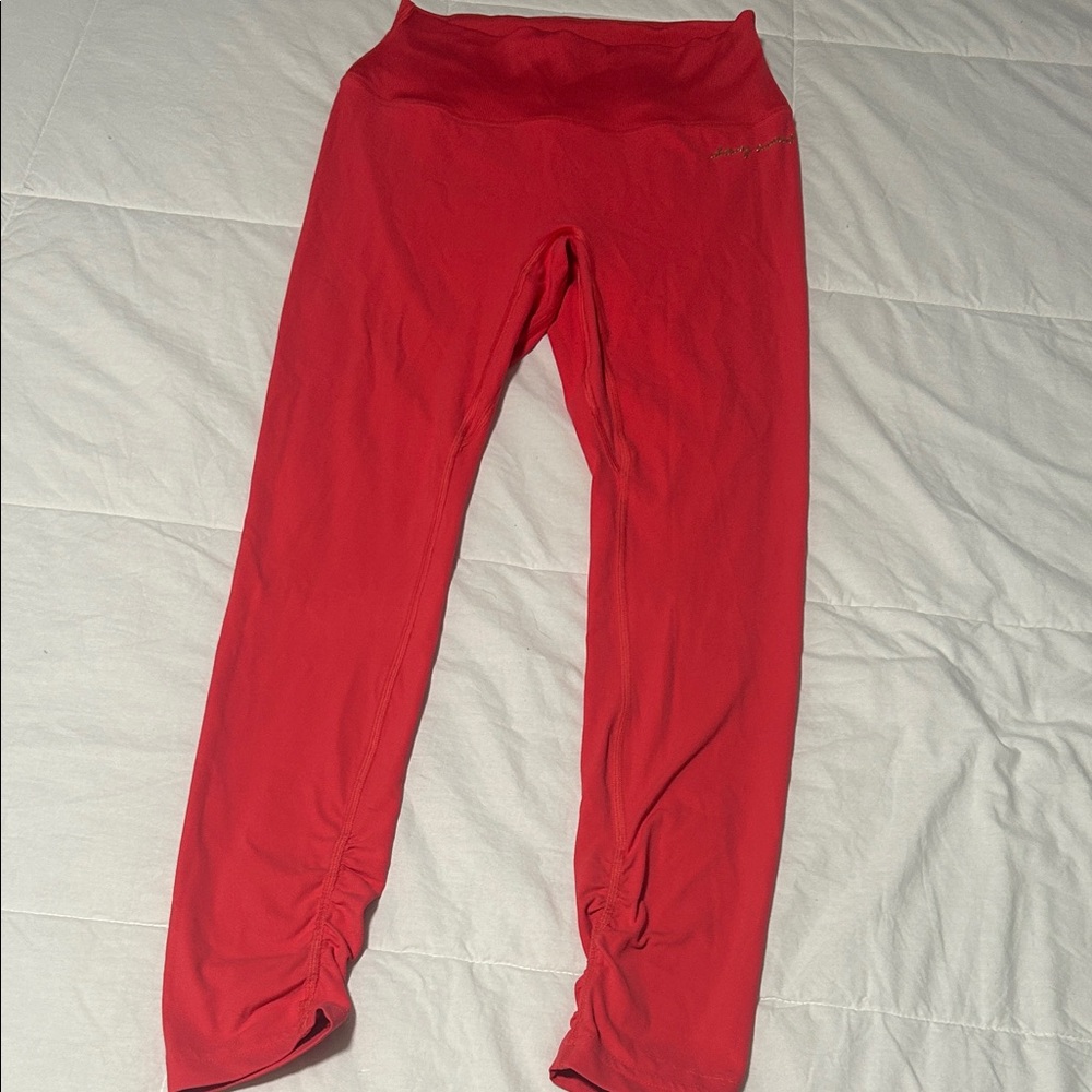 Women's High-Waist Red Active Leggings